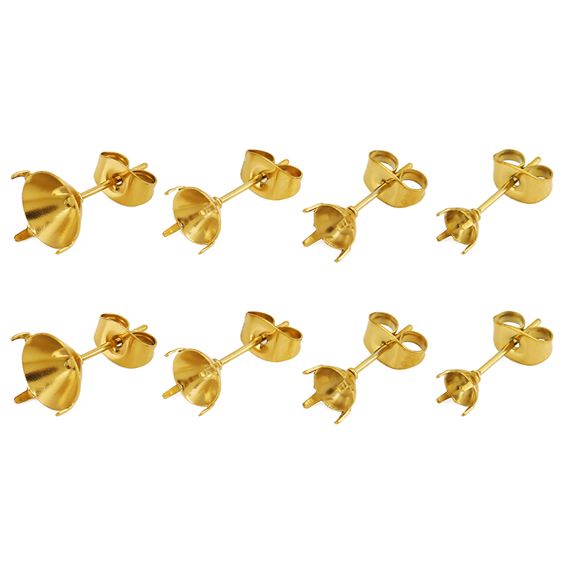 20個入りPVD加工ステンレスイヤリング用石留め具（5mm、 - Jewelry Making Set のレビューと価格
