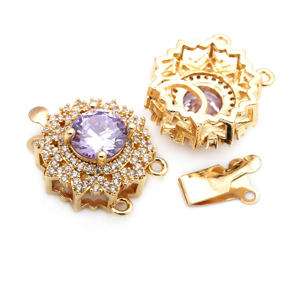 2 セット 18 K ゴールドカラー真鍮とジルコンラウンドネ - Jewelry Making Set のレビューと価格
