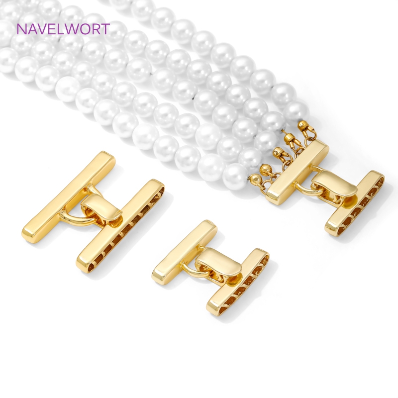 マルチストランドネックレスクラスプ 18K ゴールドメッキパ - Jewelry Making Items のレビューと価格