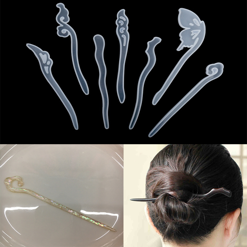 1 個ヘアピンヘアスティックシリコーン型女性頭飾りヘアピンエ - Jewelry Making Tools List のレビューと価格