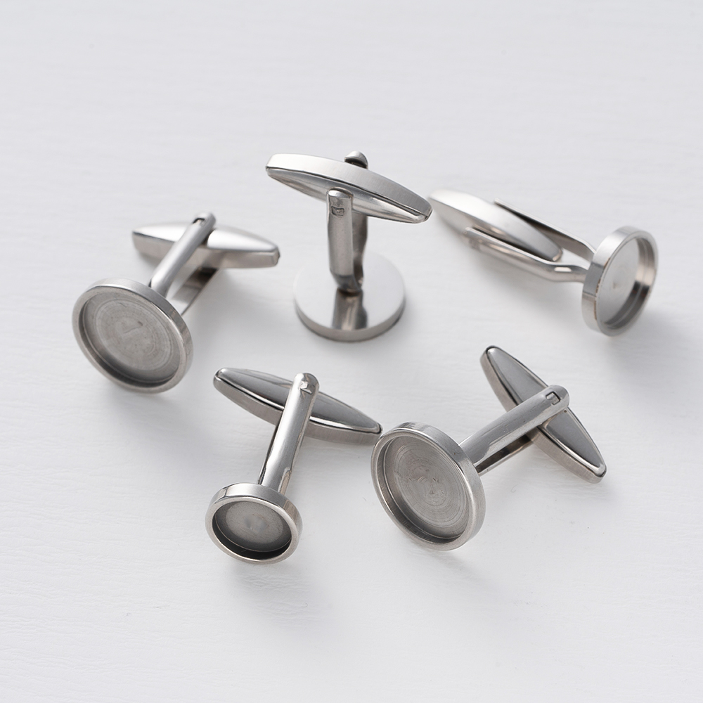 5個入り ステンレス製 カフスボタン フラットパッド カボシ - Jewelry Making Tray のレビューと価格