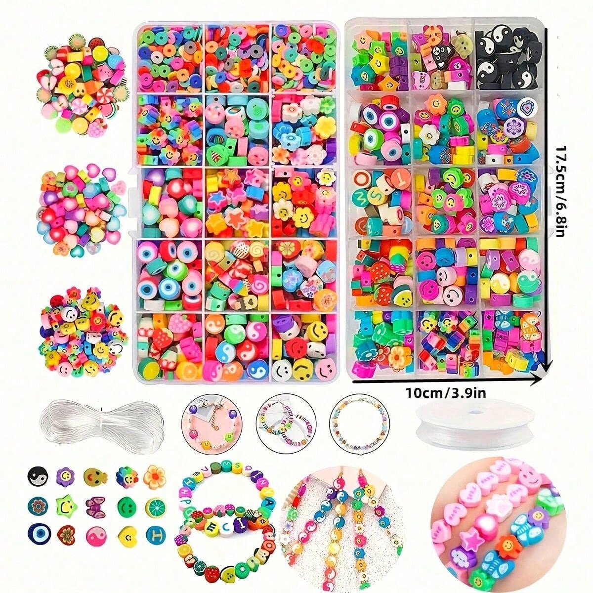 1450/1200/250個入りポリマークレイビーズセット、 - Jewelry Making Yarn のレビューと価格