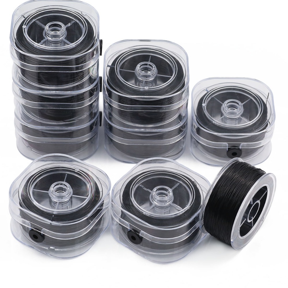 0.5～1mm ブラック エラスティック クリスタル スレッ - Jewelry Making Yarn のレビューと価格