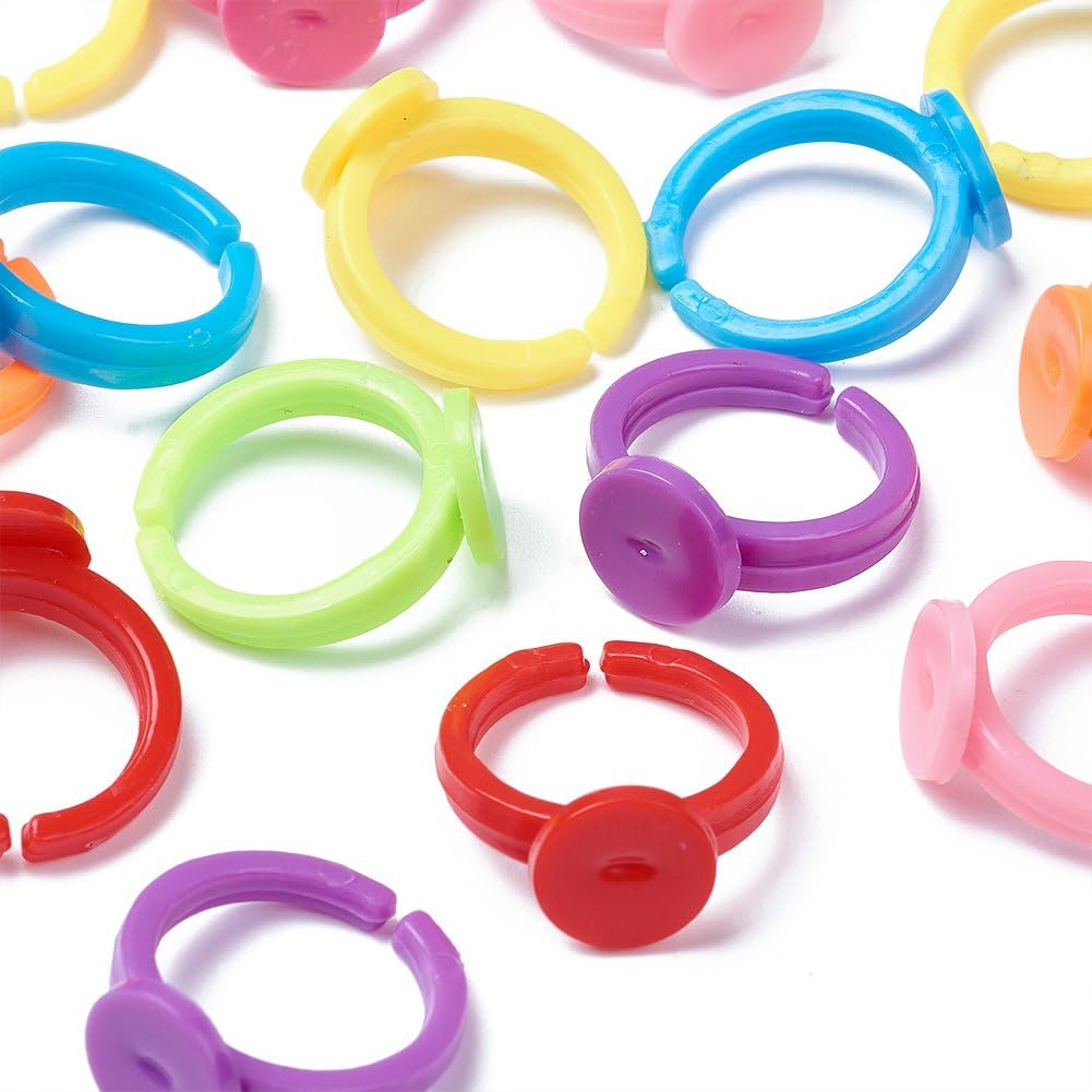 100 個透明プラスチック調節可能なリングベース小さな赤ちゃ - Jewelry Making 3 Year Old のレビューと価格