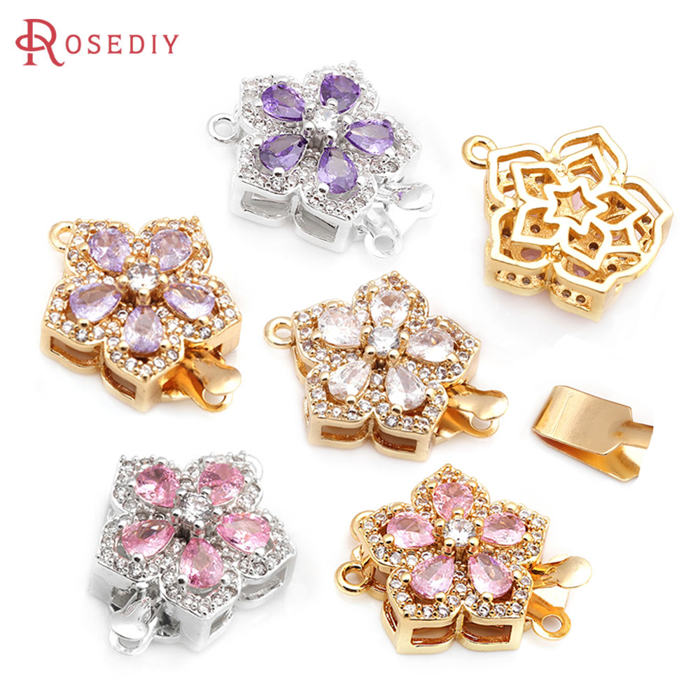 クラスプ付きフラワーネックレス,真ちゅう製ジルコン,高品質, - Jewelry Making Set のレビューと価格