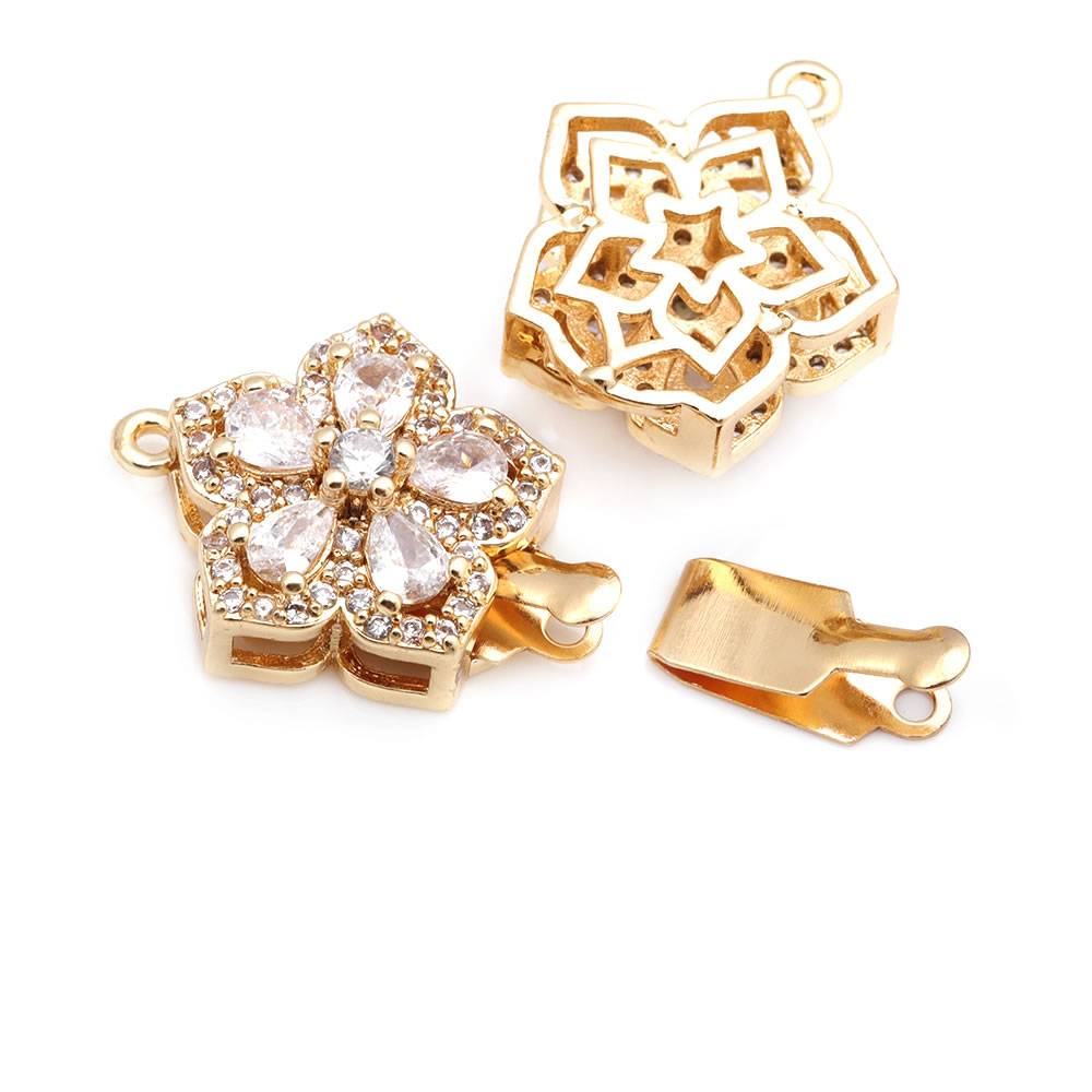 クラスプ付きフラワーネックレス,真ちゅう製ジルコン,高品質, - Jewelry Making Set のレビューと価格