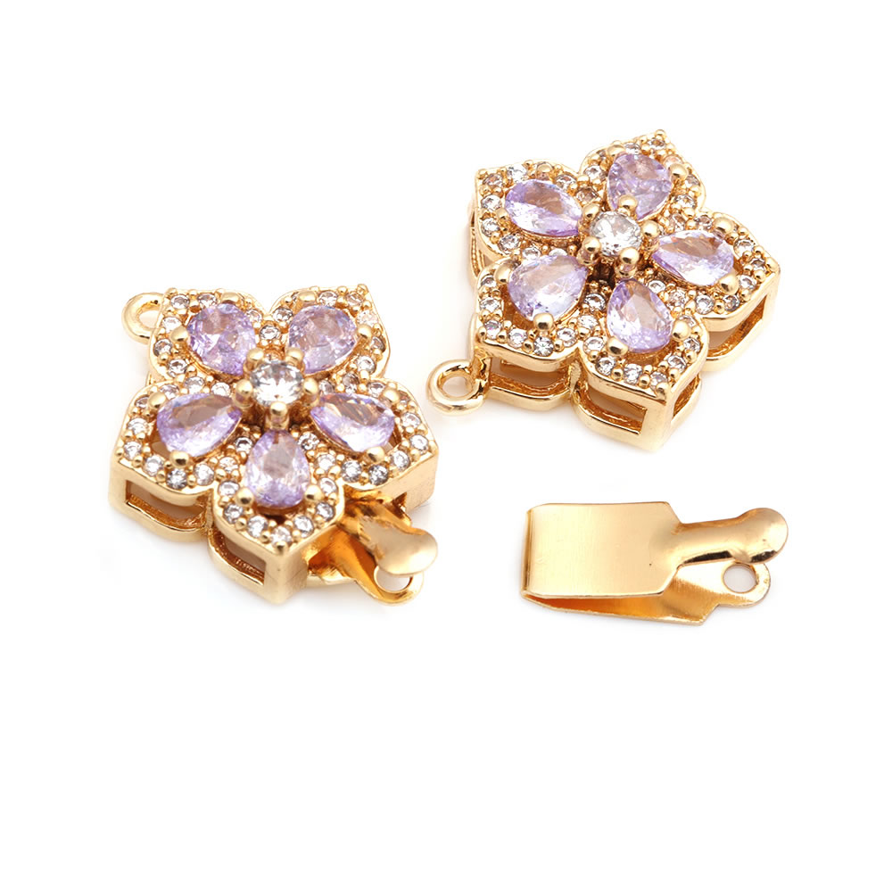 クラスプ付きフラワーネックレス,真ちゅう製ジルコン,高品質, - Jewelry Making Set のレビューと価格