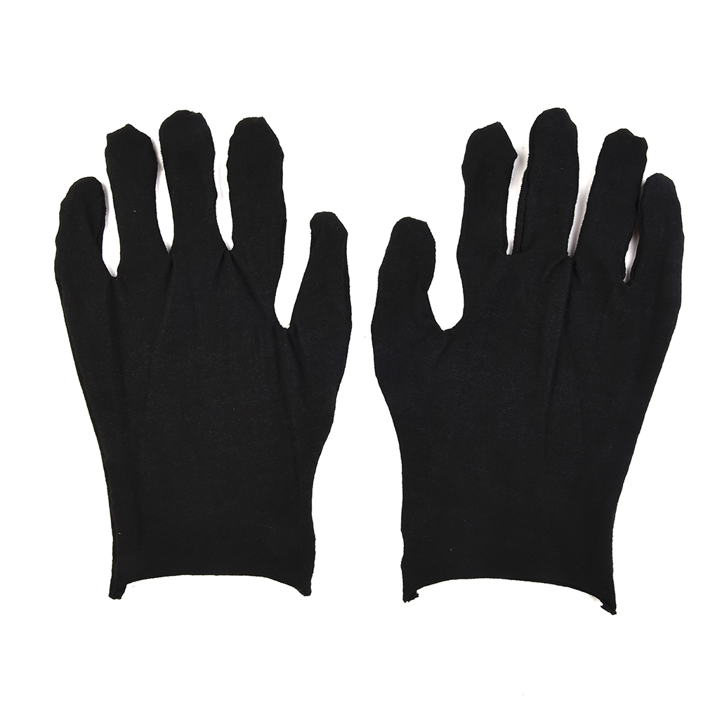 12 ペア黒綿手袋ソフト洗えるジュエリー検査作業手袋 18- - Jewelry Making Gloves のレビューと価格