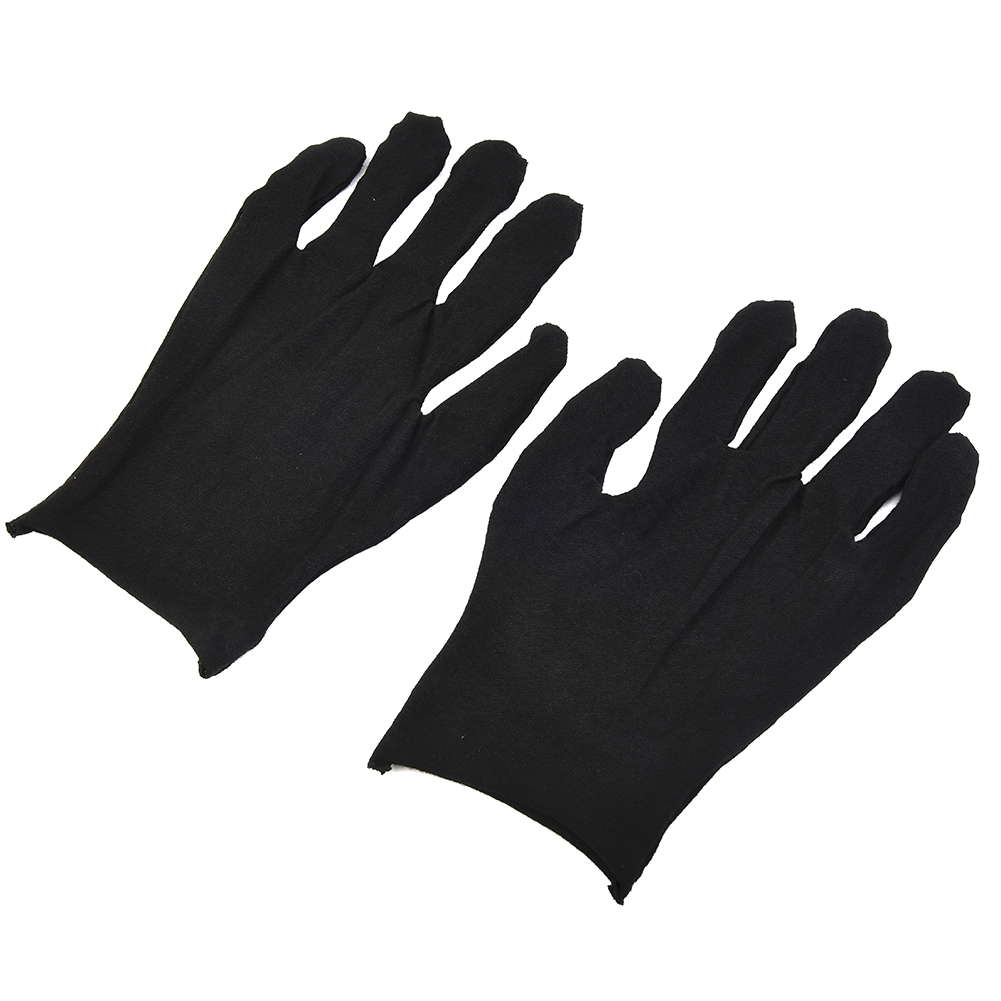 12 ペア黒綿手袋ソフト洗えるジュエリー検査作業手袋 18- - Jewelry Making Gloves のレビューと価格