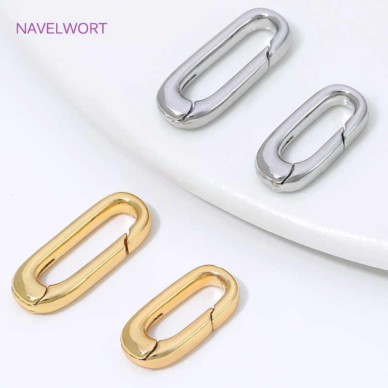 1/2/4個入り 18K金メッキオーバルスプリングクラスプ  - Jewelry Making Items のレビューと価格