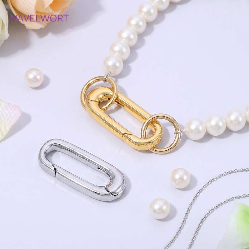1/2/4個入り 18K金メッキオーバルスプリングクラスプ  - Jewelry Making Items のレビューと価格