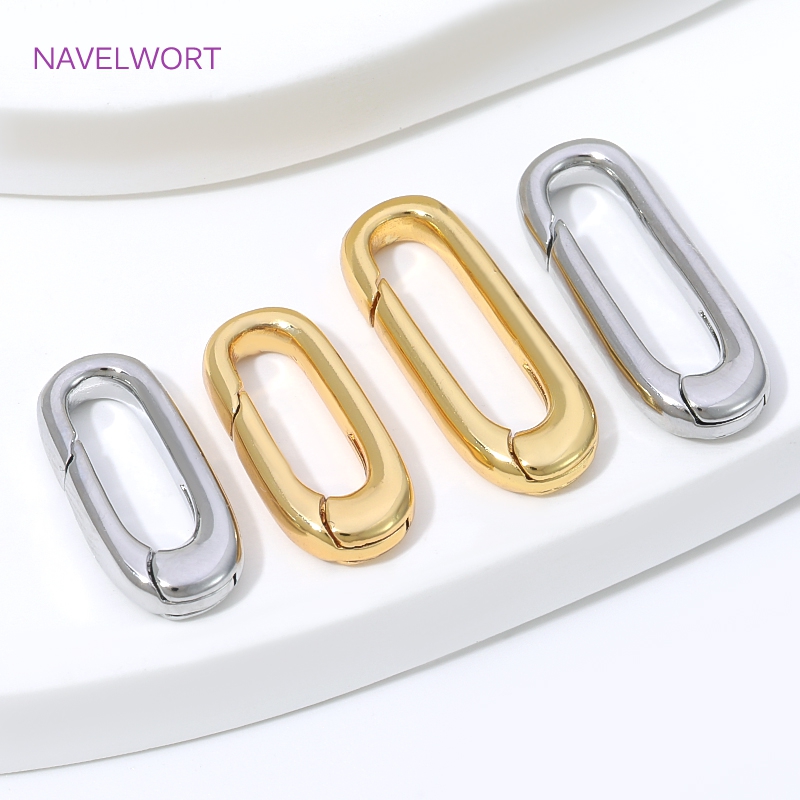 1/2/4個入り 18K金メッキオーバルスプリングクラスプ  - Jewelry Making Items のレビューと価格
