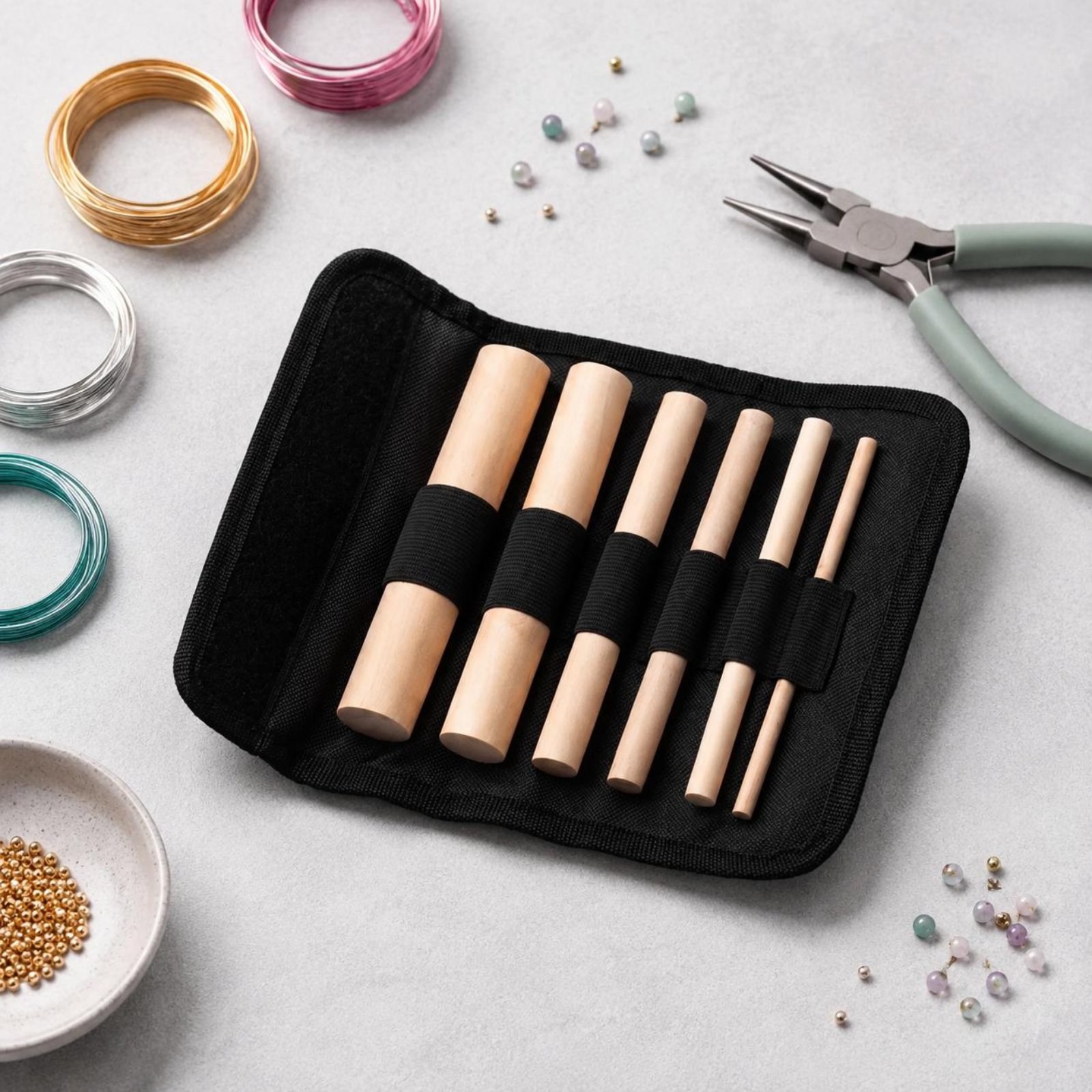 6ピースワイヤーラッピングマンドレル木製ワイヤーコイルフォー - Jewelry Making Kit のレビューと価格