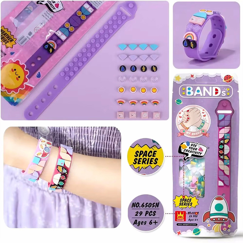 6 ピース/セット子供ビルディングブロックドットブレスレット - Jewelry Making Set のレビューと価格