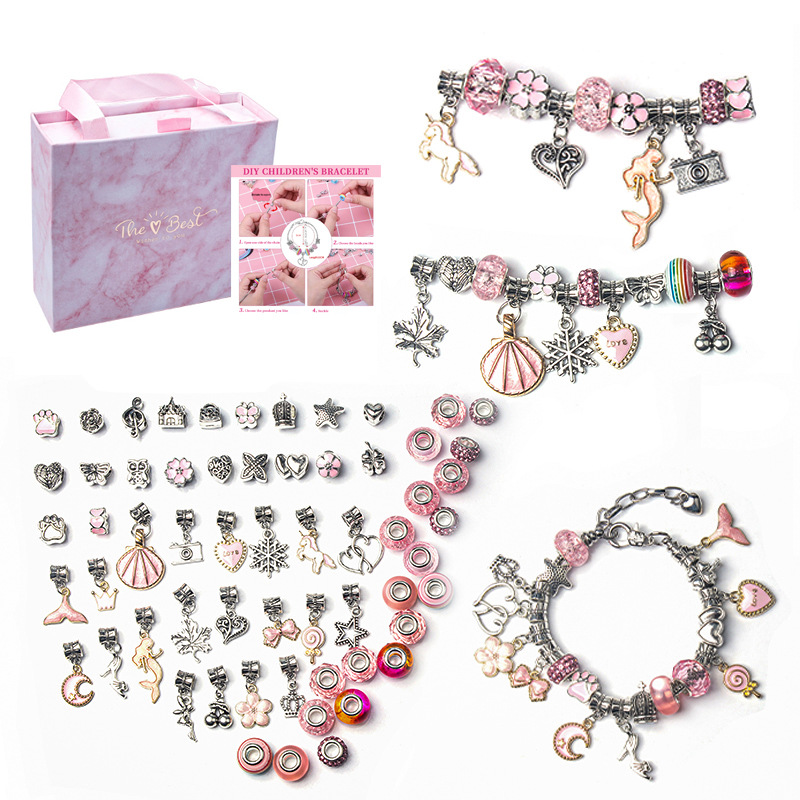 DIY ビーズブレスレットセット 収納ボックス付き 女の子用 - Jewelry Making 3 Year Old のレビューと価格