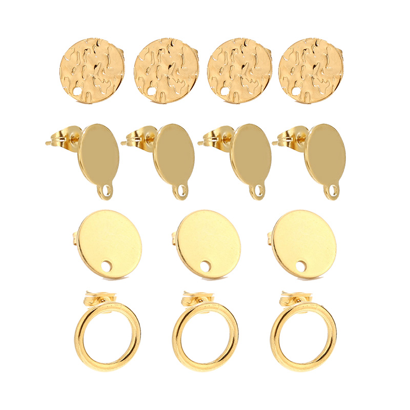 ステンレス鋼のイヤリング,金と銀のイヤリング,丸いディスク, - Jewelry Making Hammer のレビューと価格