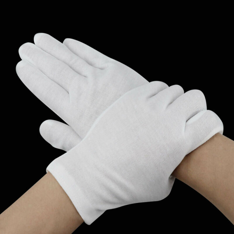 24 個白手袋 12 ペアソフト綿手袋コインジュエリーシルバ - Jewelry Making Gloves のレビューと価格