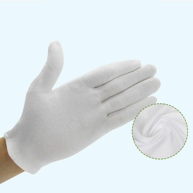 24 個白手袋 12 ペアソフト綿手袋コインジュエリーシルバ - Jewelry Making Gloves のレビューと価格