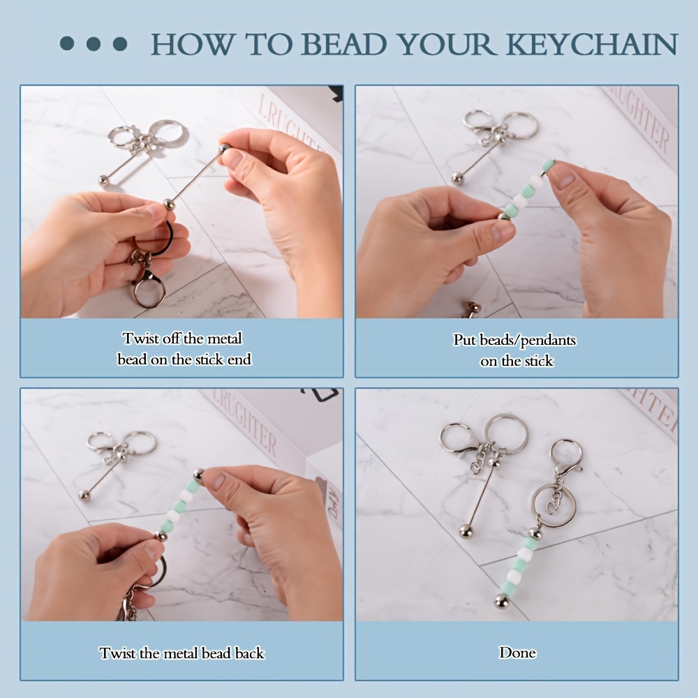 10 個 DIY ユニークなブランクビーズキーホルダー作成キ - Jewelry Making Tutorials のレビューと価格