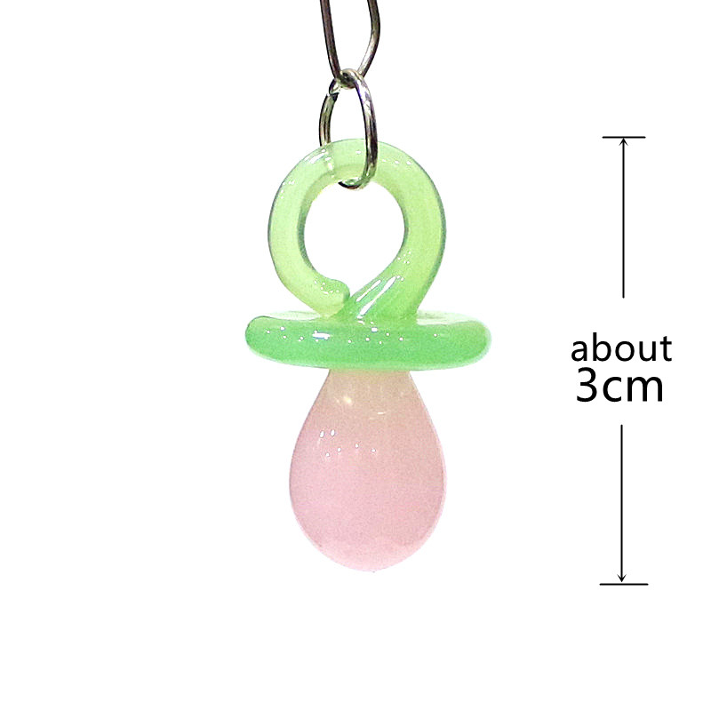 ミニガラスのおしゃぶりの魅力的でかわいい乳首の形のペンダント - Jewelry Making 3 Year Old のレビューと価格