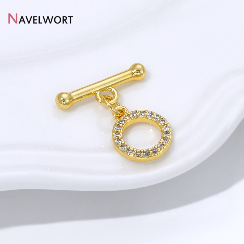 18K金メッキ真鍮製ジルコン象嵌OTクラスプコネクター、トグ - Jewelry Making Items のレビューと価格