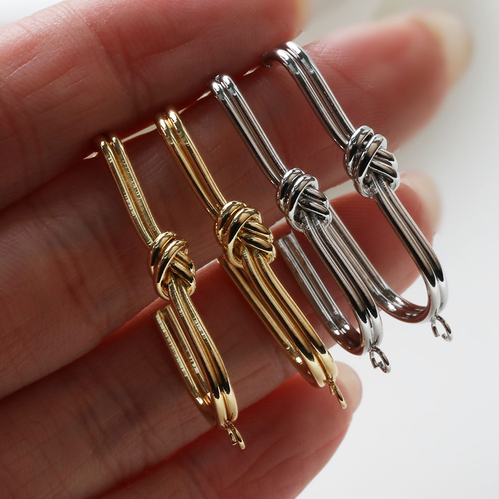 2 個可憐な U 字型結び目耳スタッドピアスジュエリー作成  - Jewelry Making Knots のレビューと価格