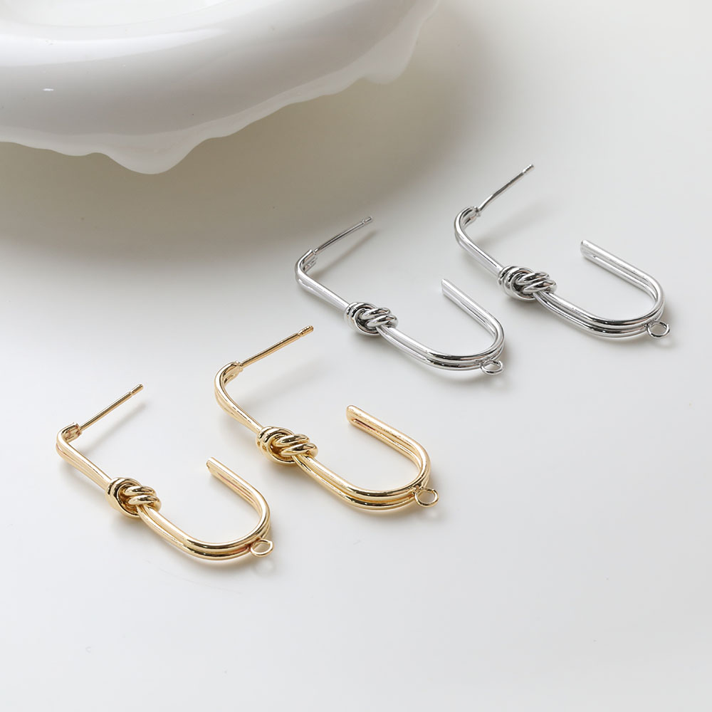 2 個可憐な U 字型結び目耳スタッドピアスジュエリー作成  - Jewelry Making Knots のレビューと価格