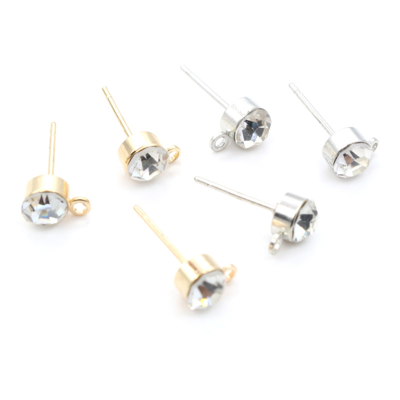 50 個のスタッドピアスピンジルコン 4/5/6 ミリメート - Jewelry Making Kit のレビューと価格